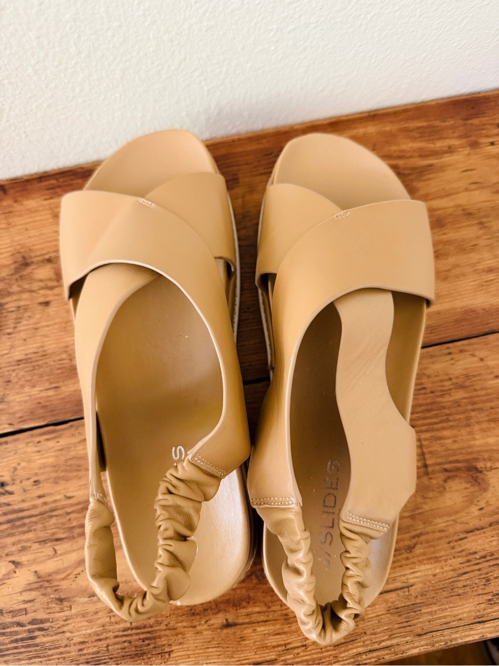 J/SLIDES Resa Cross Strap Sandals - Beige Tan - Picture 4 of 7